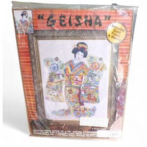 Design Works Inc. Geisha Counted Cross Stitch Kit #9993 Beads Gold Floss